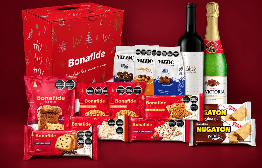 Caja navideña Bonafide Plus y sus productos