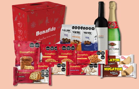 Caja navideña Bonafide Plus y sus productos